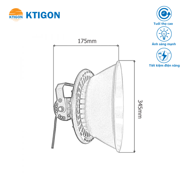 Đèn Led UFO có chóa 150W KGLED-UC150